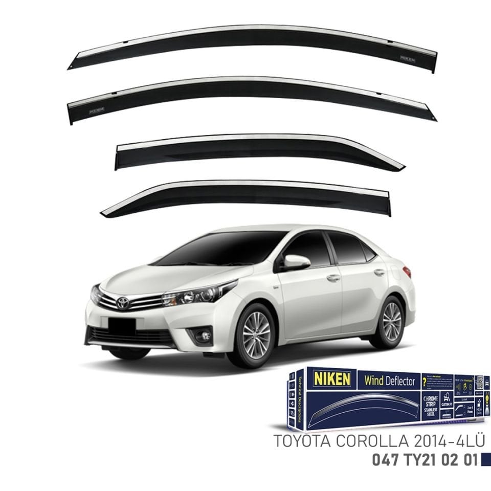 Niken Toyota Corolla 2014- Kromlu Cam Rüzgarlığı 4 LÜ