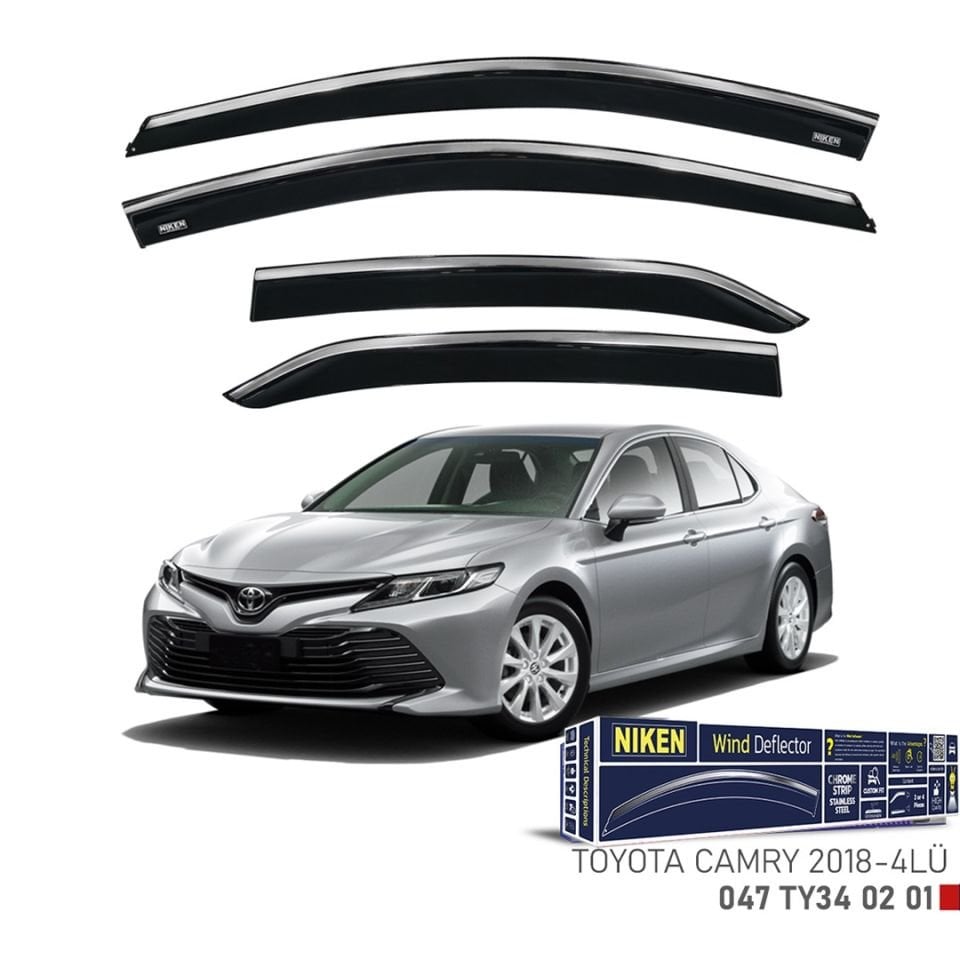 Niken Toyota Camry 2018- Kromlu Cam Rüzgarlığı 4 LÜ
