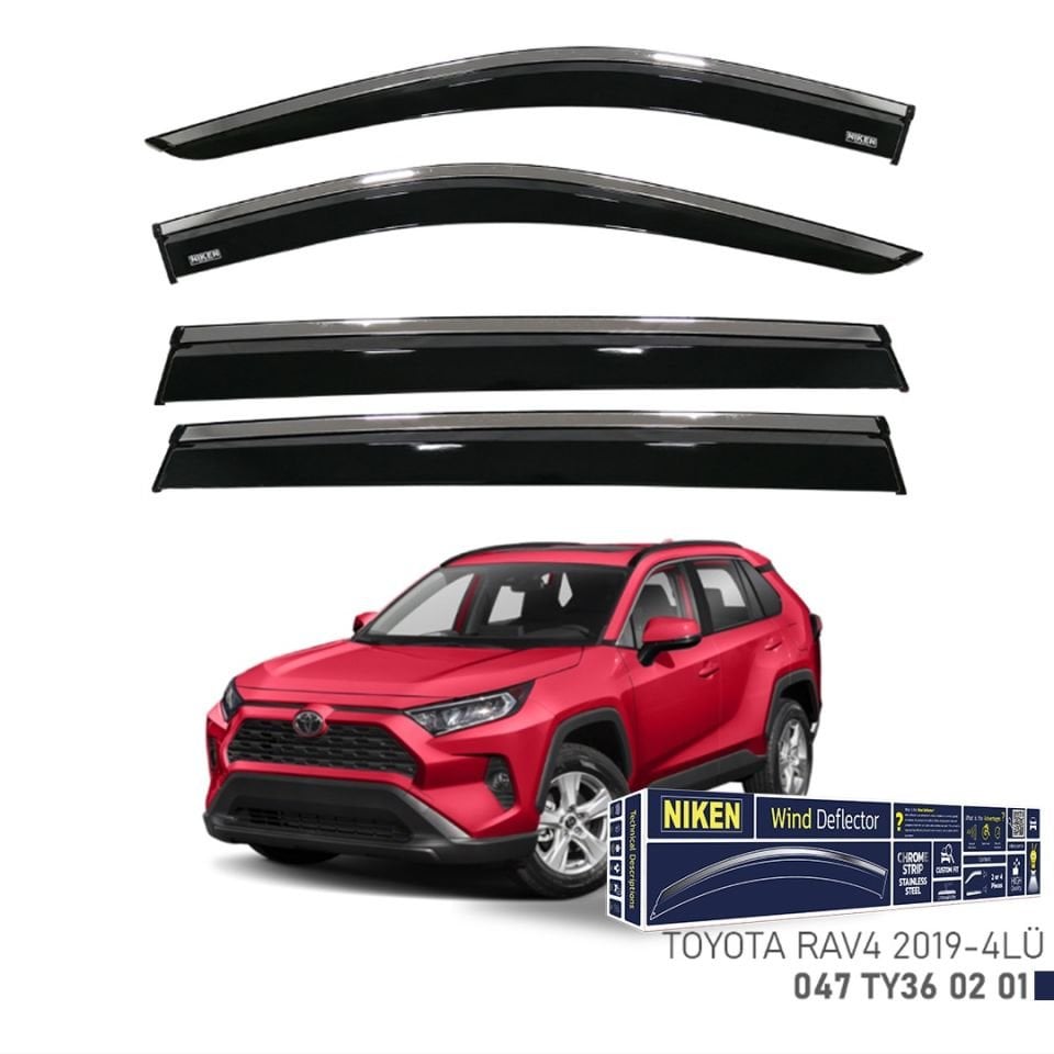 Niken Toyota Rav4 Cam Rüzgarlığı Kromlu 2019- 4'Lü