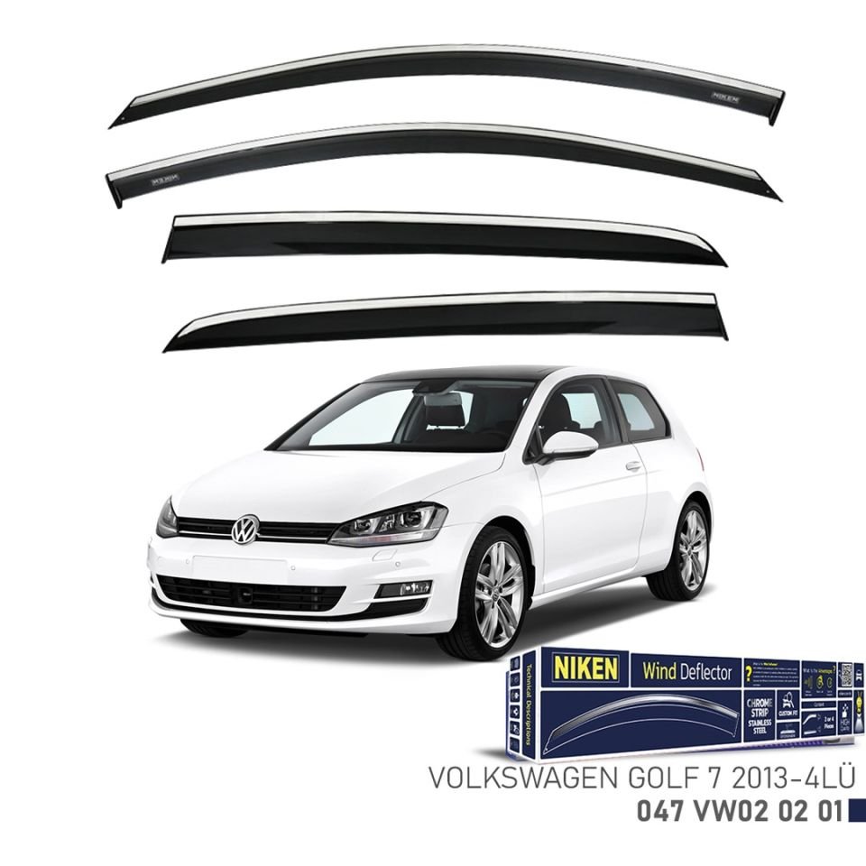 Niken VW Golf 7 Cam Rüzgarlığı Kromlu 2013- 4'Lü