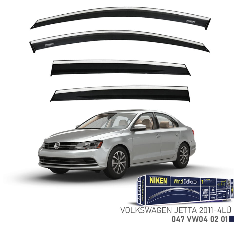 Niken VW Jetta Cam Rüzgarlığı Kromlu (2011+) 4'lü Set