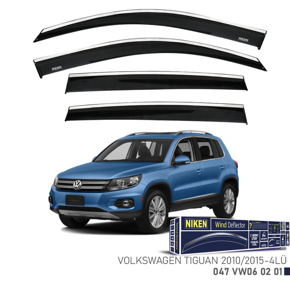 Niken VW Tiguan Cam Rüzgarlığı Kromlu (2010-2015) 4'lü Set
