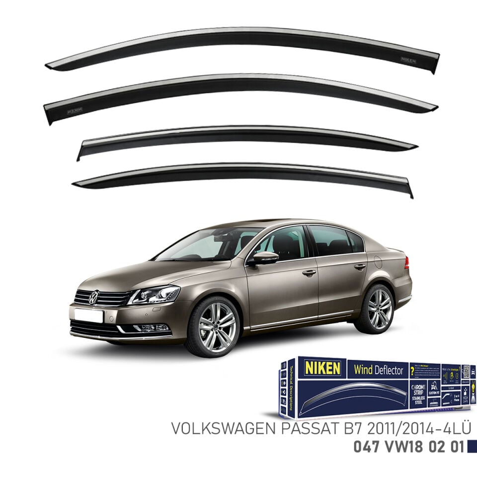 Niken VW Passat B7 Cam Rüzgarlığı Kromlu (2011-2014) 4'lü Set