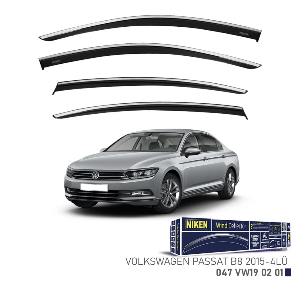 Niken VW Passat B8 Cam Rüzgarlığı Kromlu (2015+) 4'lü Set