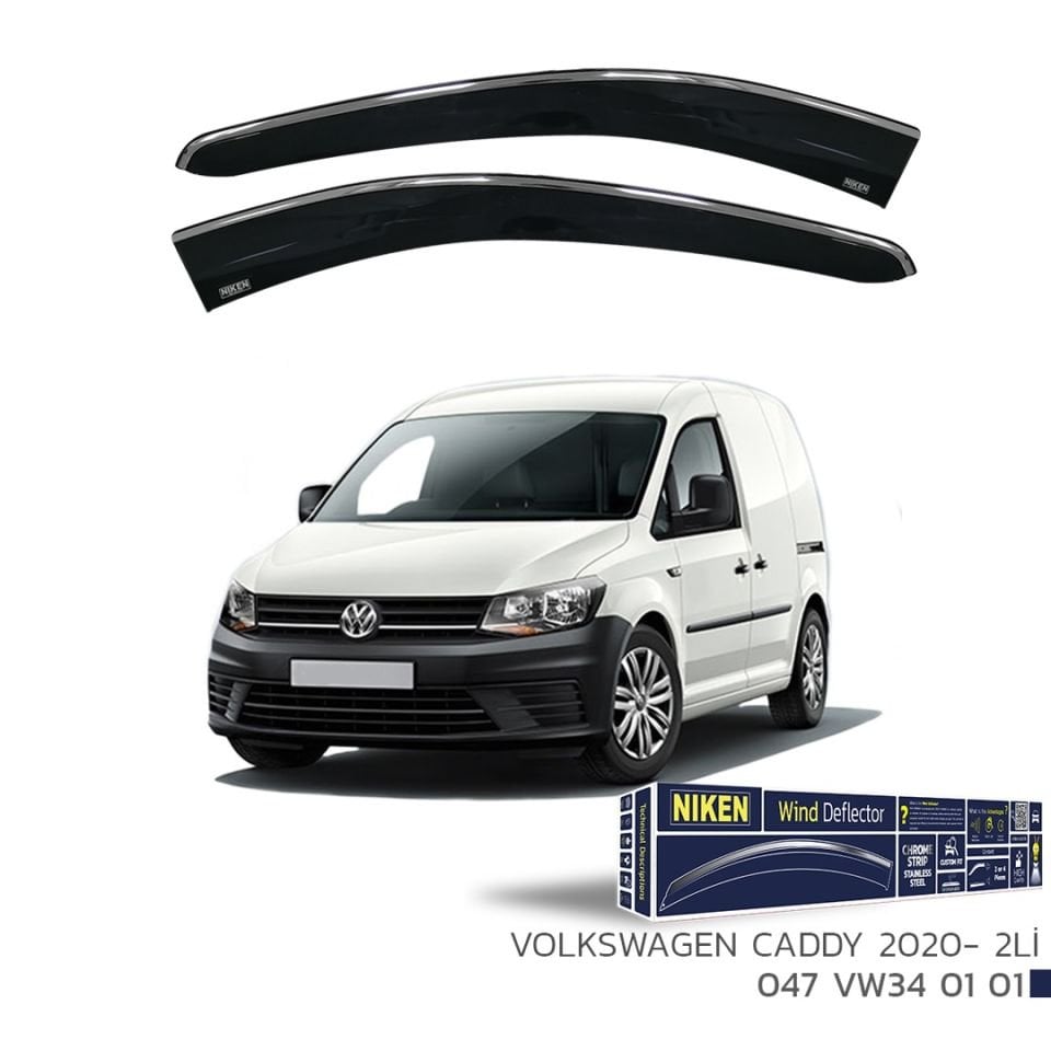 Niken VW Caddy 2020- Kromlu Cam Rüzgarlığı 2 Li