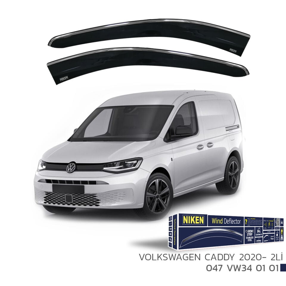 Niken VW Caddy Cam Rüzgarlığı Kromlu (2020+) 4'li Set