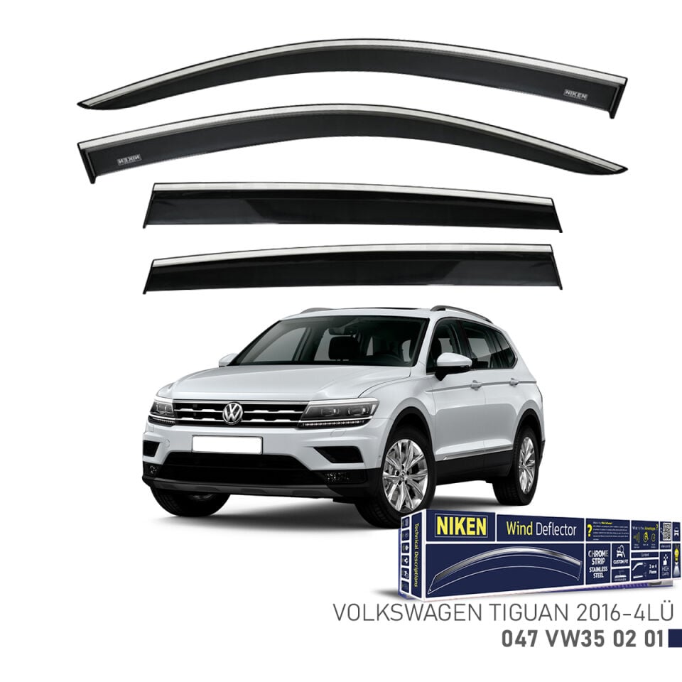 Niken VW Tiguan Cam Rüzgarlığı Kromlu (2016+) 4'lü Set
