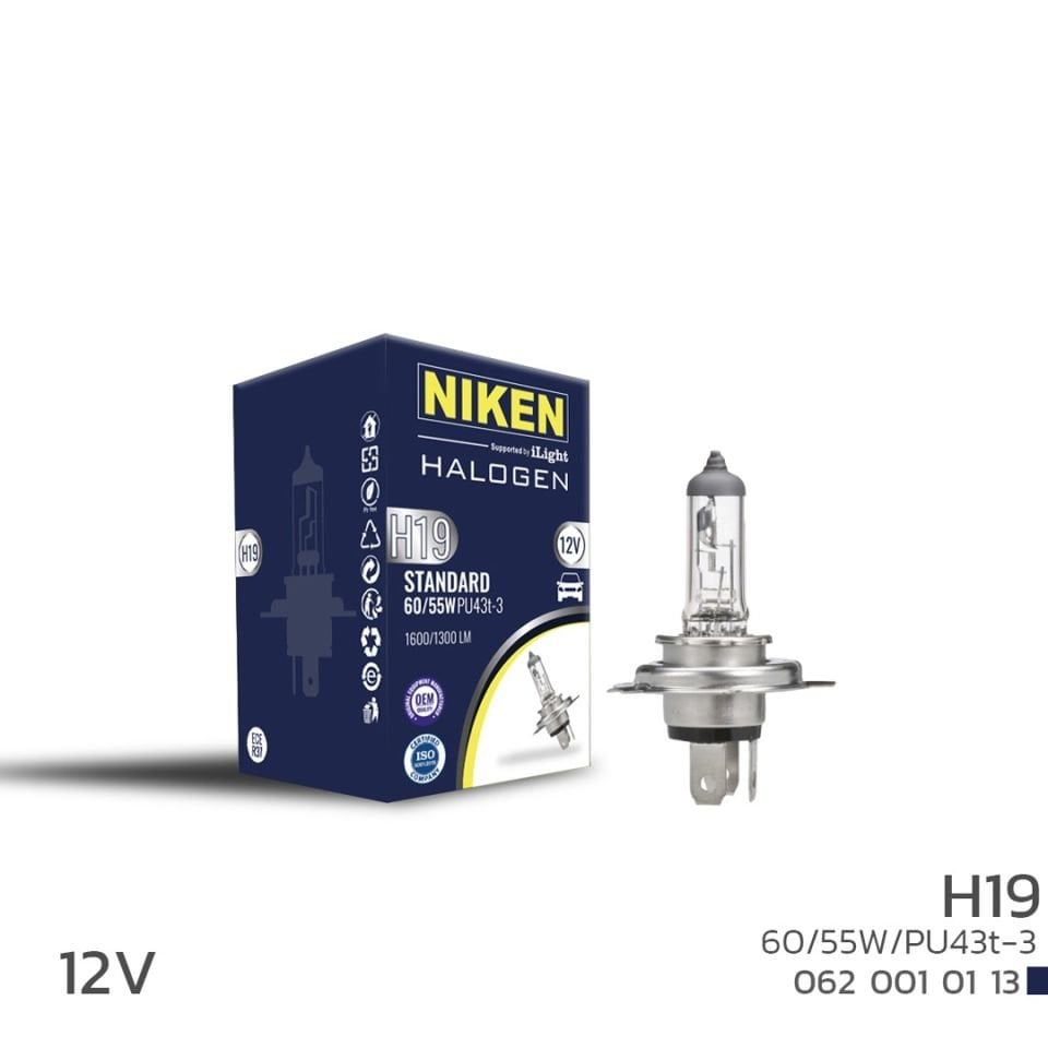 Niken H19 Halojen Ampul 12V 60W/55W PU43T-3