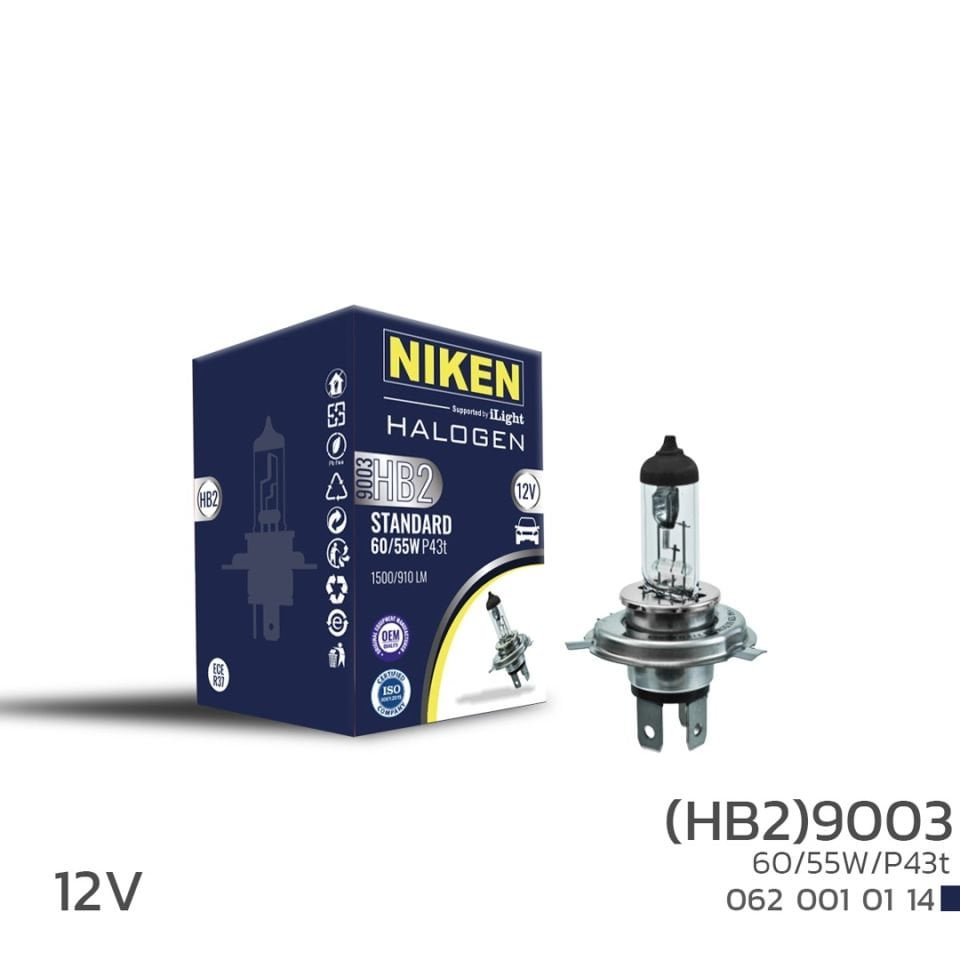 Niken 9003 HB2 Halojen Ampul 12V 60W/55W P43T