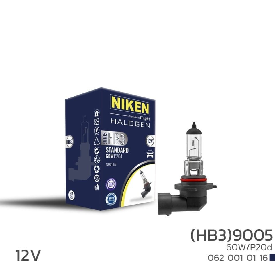 Niken 9005 HB3 Halojen Ampul 12V 60W P20D