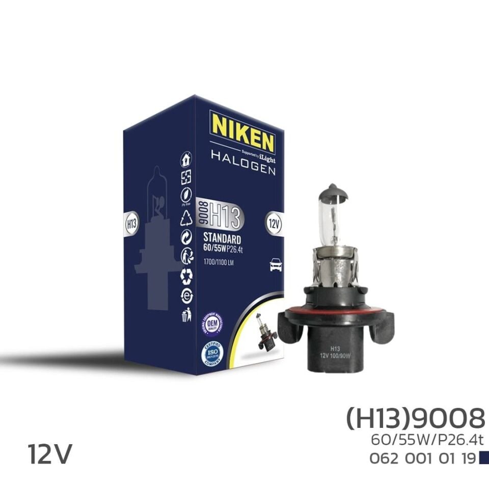 Niken 9008 H13 Halojen Ampul 12V 60W/55W P26.4T