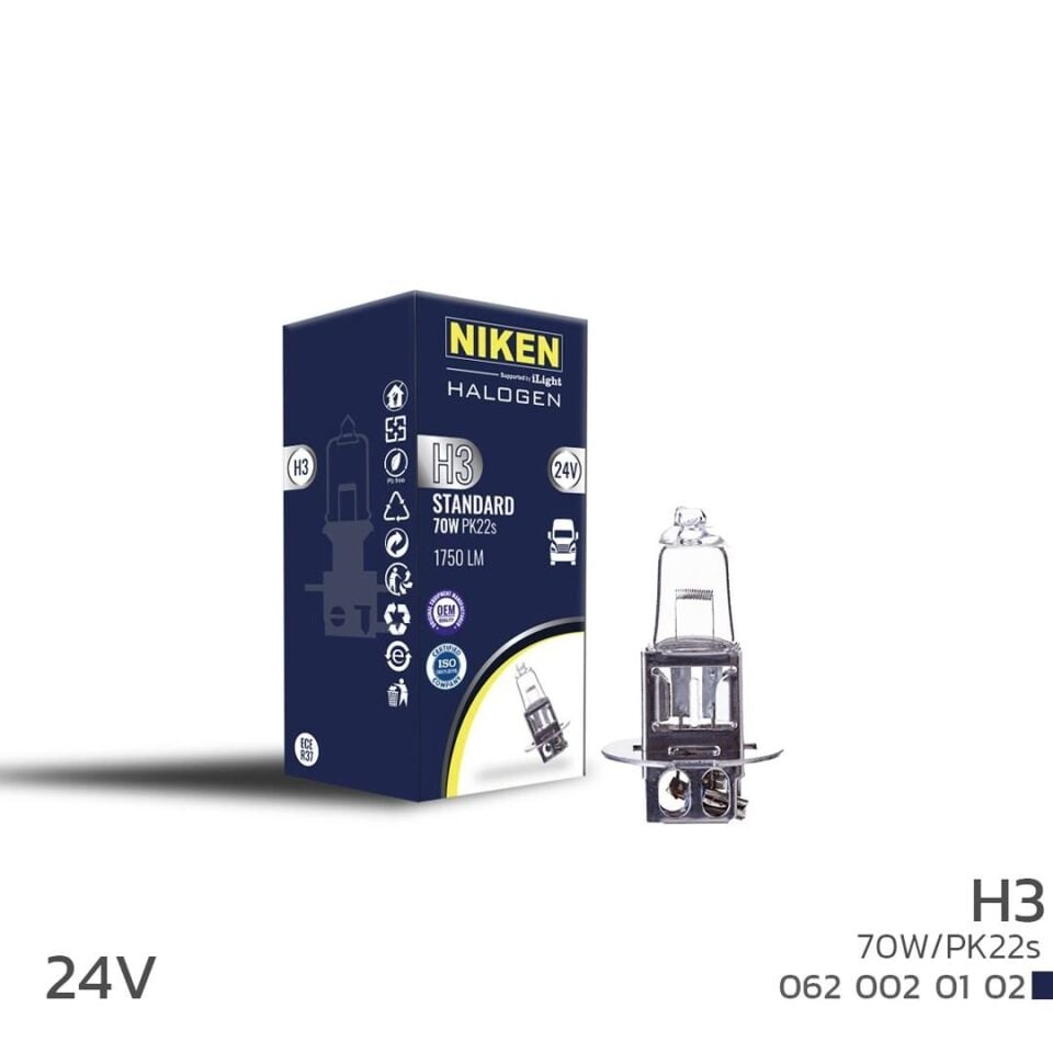 Niken H3 Halojen Ampul 24V 70W PK22S