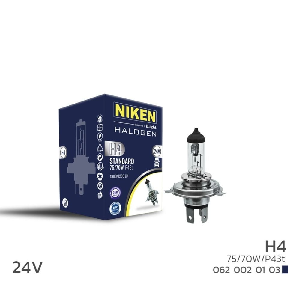 Niken H4 Halojen Ampul 24V 75W/70W P43T