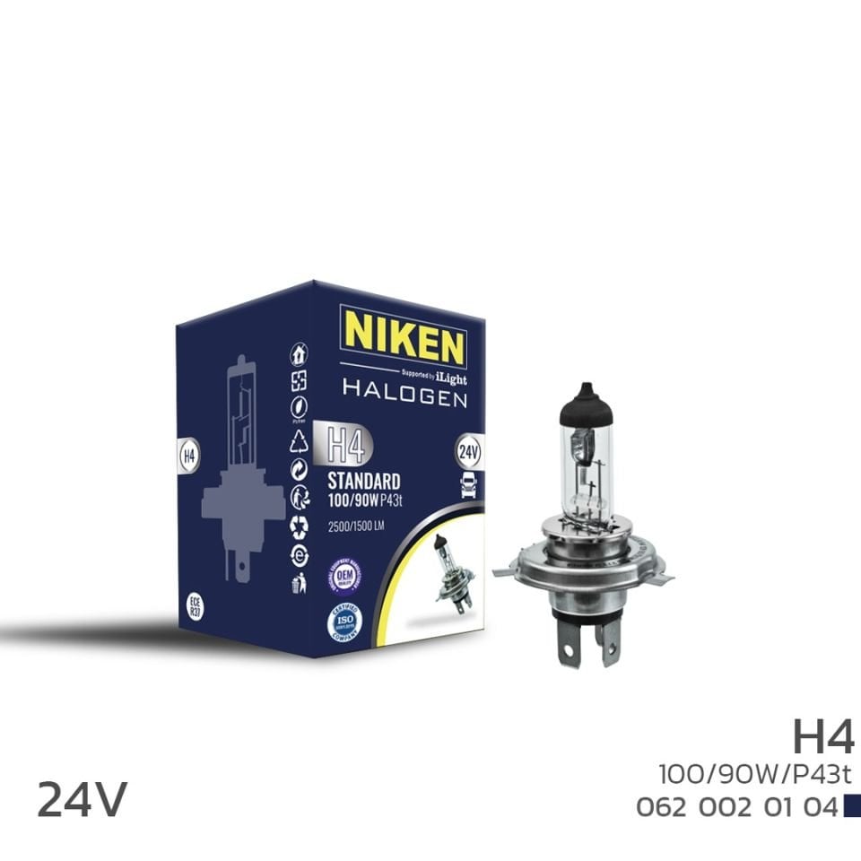 Niken H4 Halojen Ampul 24V 100W/90W P43T