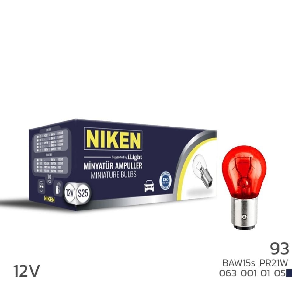 Niken Ampul YT 93 (PR21W) Kırmızı BAW15S 10'Lu