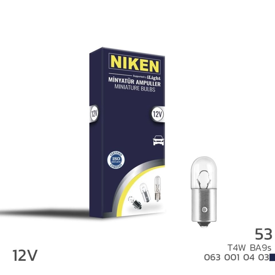 Niken 53 Ampul 12V (T4W) BA9S 10'Lu