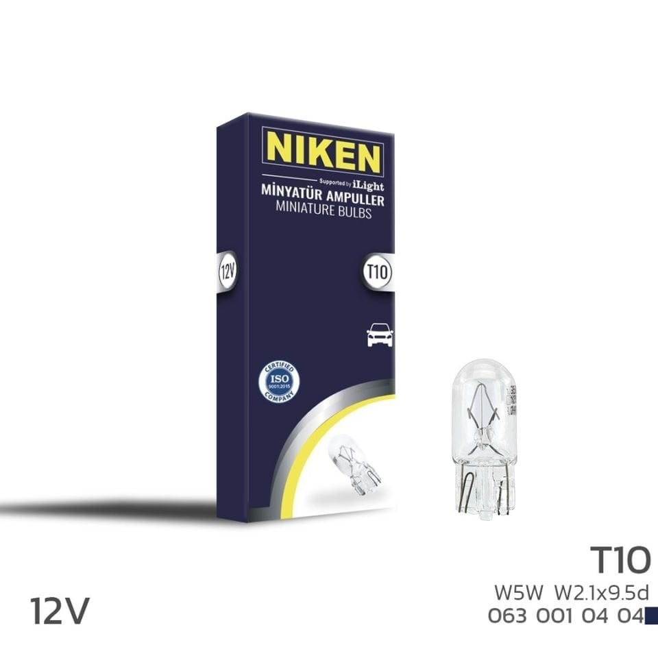 Niken T10 Park Ampulü 12V (W5W)W2.1X9.5D 10'Lu