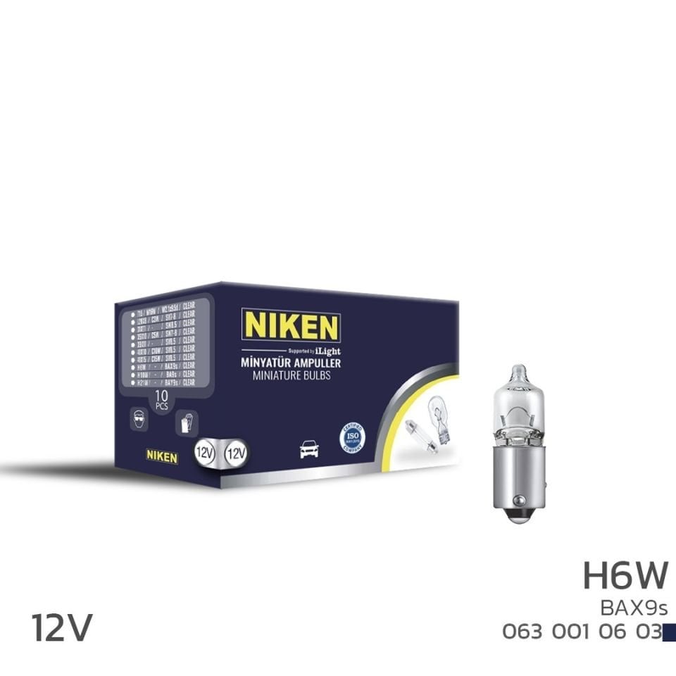 Niken H6W Ampul 12V BAx9S 10'Lu