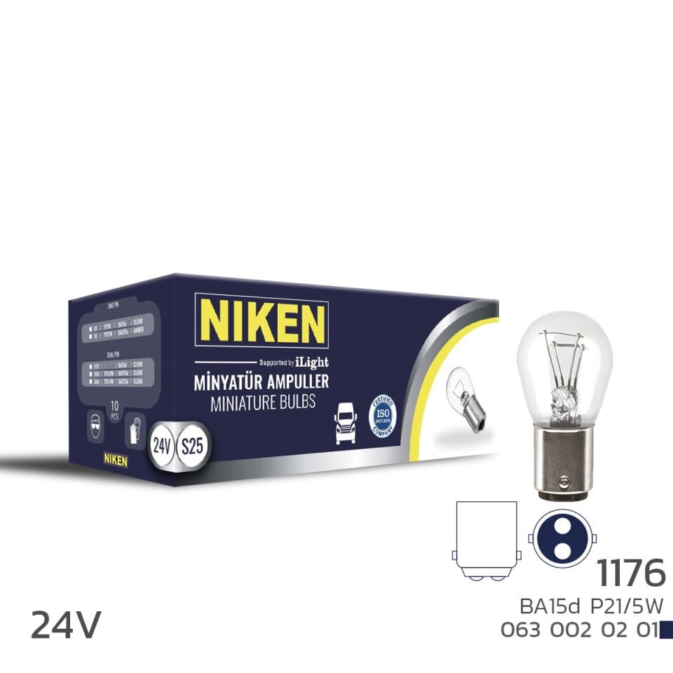 Niken 1176 Ampul 24V BA15D 10'Lu