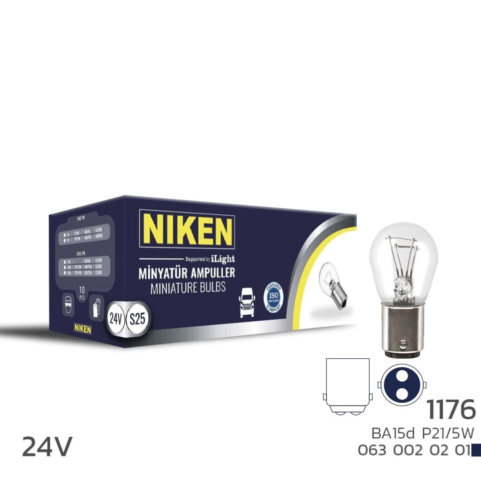 Niken 1176 Ampul 24V BA15D 10'Lu