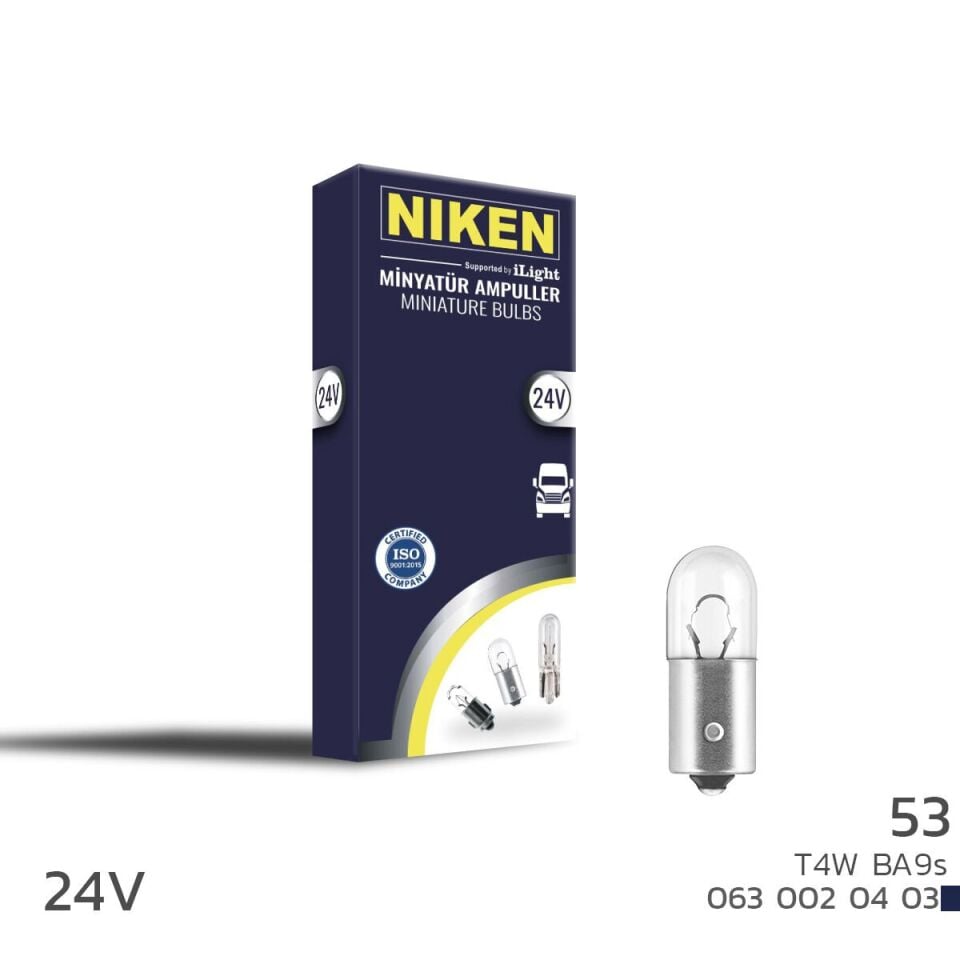 Niken 53 Ampul 24V (T4W) BA9S 10'Lu
