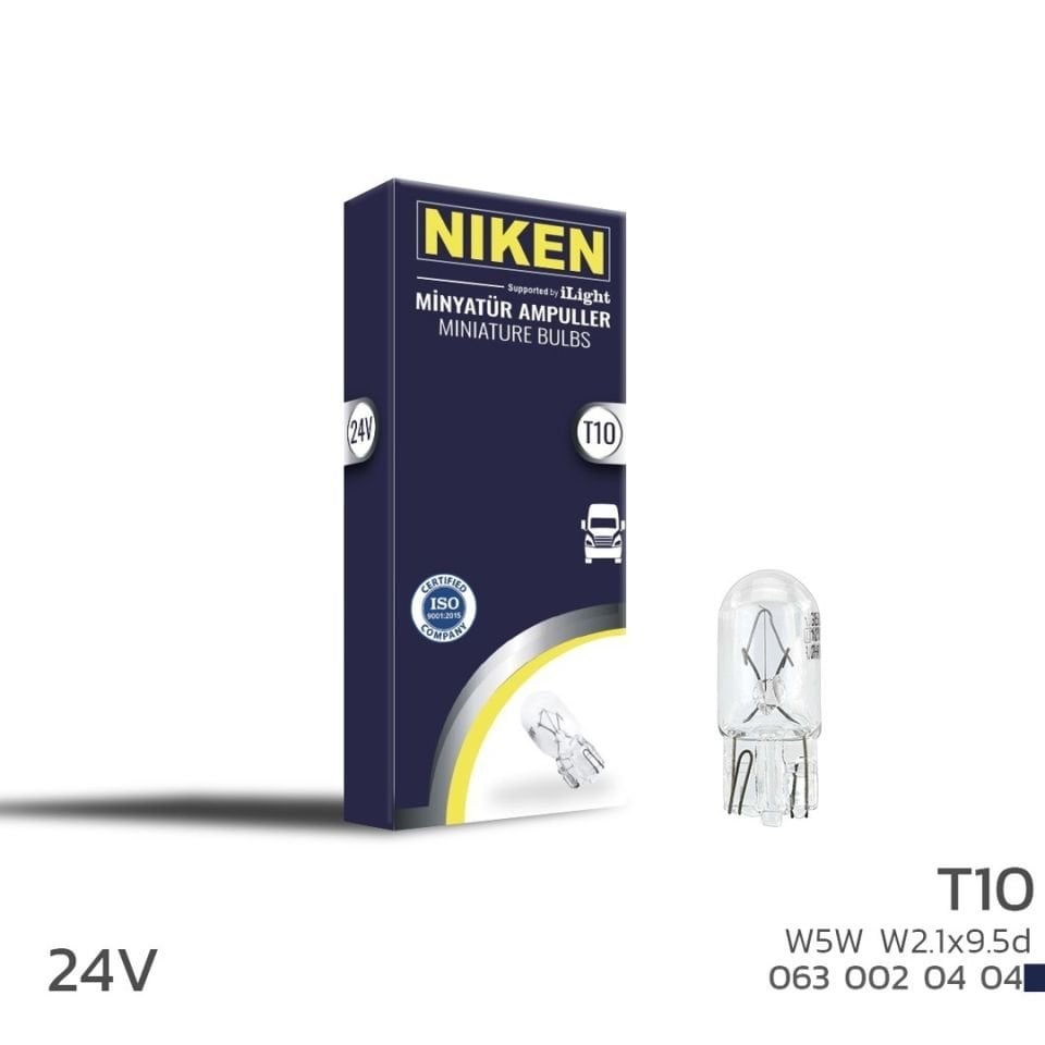 Niken T10 Park Ampulü 24V (W5W)W2.1X9.5D 10'Lu